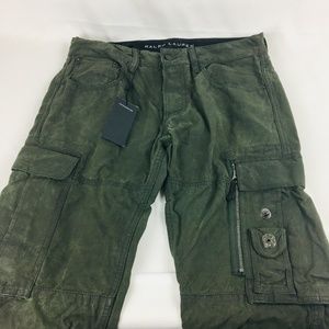 Ralph Lauren Waxed Cotton Cargo Pants Olive (B4)